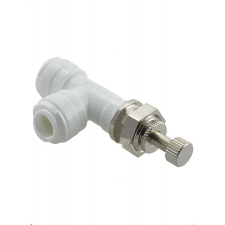 VALVOLA INTERMEDIA 1/4" X 1/4" CON GHIERA IN PLASTICA