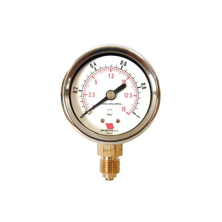 MANOMETRO 0-10 BAR A CASSA STAGNA CORPO INOX